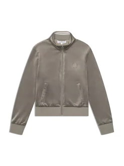 Nuvola Velour Track Jacket-Agave Green