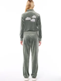 Nuvola Velour Track Pant-Agave Green