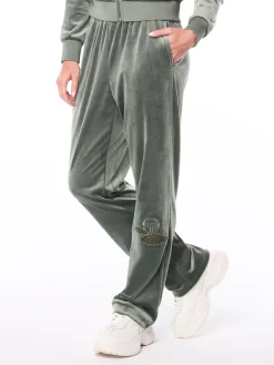 Nuvola Velour Track Pant-Agave Green