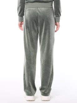 Nuvola Velour Track Pant-Agave Green