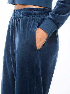 Nuvola Velour Track Pant-Key Largo