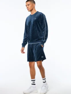 Obliquo Velour Crewneck-Key Largo