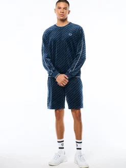 Obliquo Velour Crewneck-Key Largo