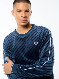 Obliquo Velour Crewneck-Key Largo