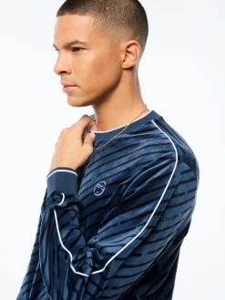 Obliquo Velour Crewneck-Key Largo