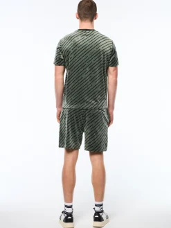 Obliquo Velour T-Shirt-Agave Green