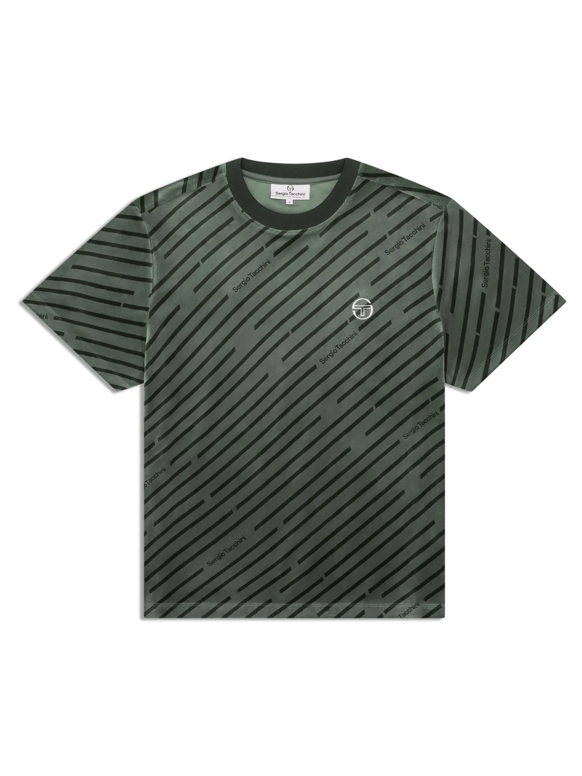 Obliquo Velour T-Shirt-Agave Green