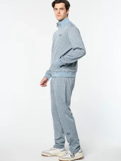 Paolo Knit Track Jacket- Faded Denim