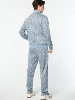 Paolo Knit Track Jacket- Faded Denim