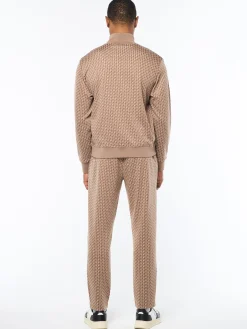 Paolo Knit Track Jacket- Taupe Grey