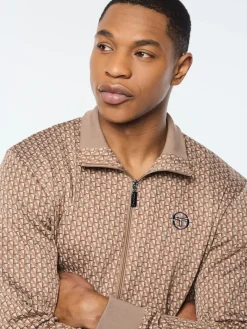 Paolo Knit Track Jacket- Taupe Grey