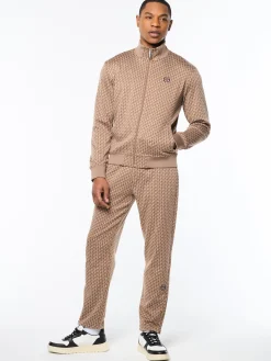Paolo Knit Track Jacket- Taupe Grey