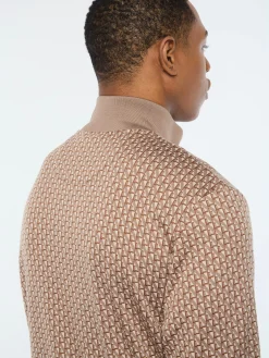 Paolo Knit Track Jacket- Taupe Grey