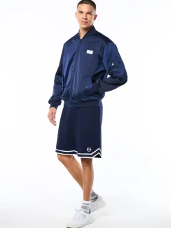 Piano Bomber Jacket-Maritime Blue