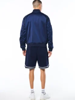 Piano Bomber Jacket-Maritime Blue
