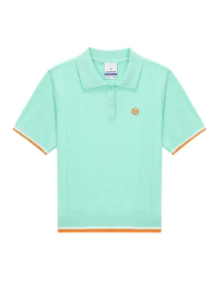 Preppy Knit Polo- Light Mint