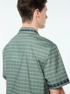 Quadretto Cabana Shirt- Duck Green