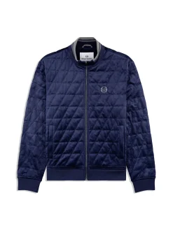 Redi Quilted Velour Bomber Jacket- Maritime Blue