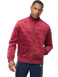 Redi Quilted Velour Bomber Jacket- Rhubarb