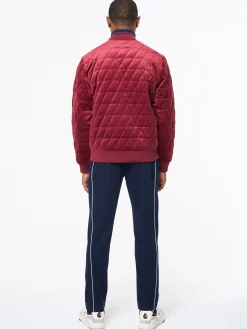Redi Quilted Velour Bomber Jacket- Rhubarb