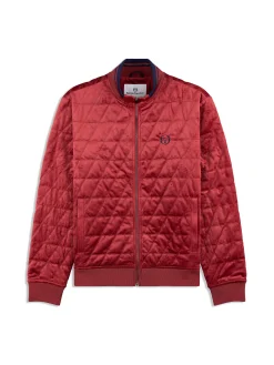 Redi Quilted Velour Bomber Jacket- Rhubarb