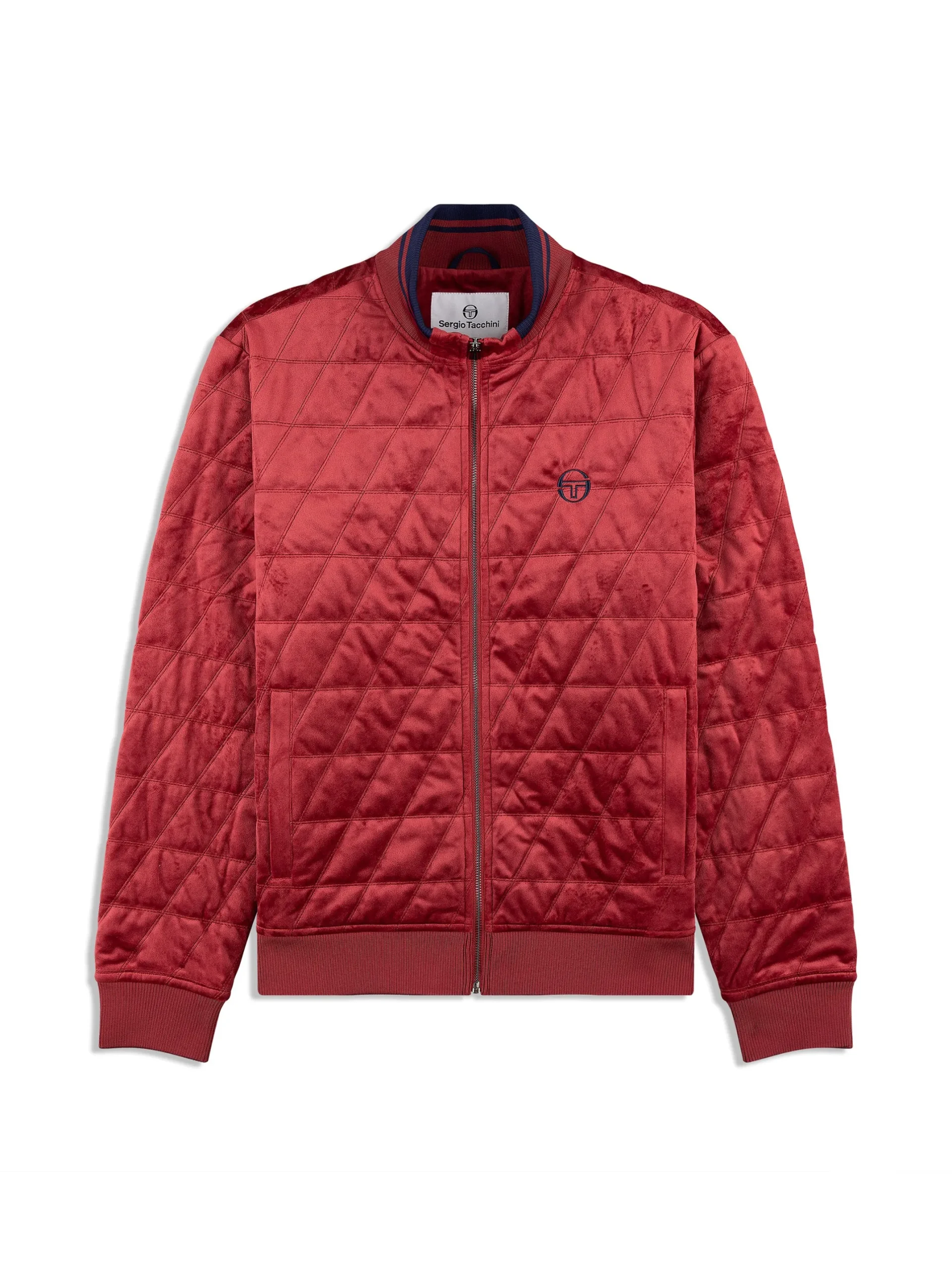 Redi Quilted Velour Bomber Jacket- Rhubarb