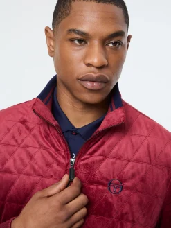 Redi Quilted Velour Bomber Jacket- Rhubarb