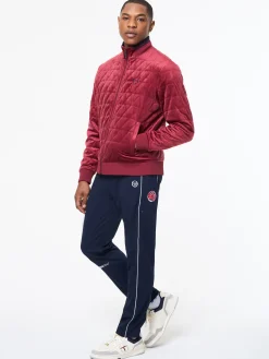 Redi Quilted Velour Bomber Jacket- Rhubarb