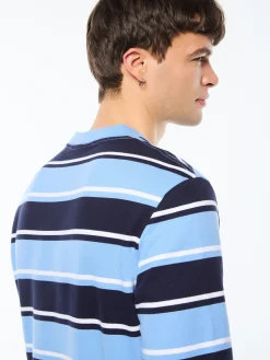 Strisce Stripe Crewneck-Maritime Blue