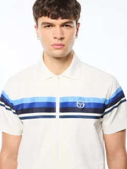 Striscia Short Sleeve Track Jacket-Gardenia