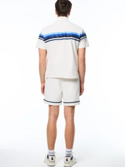 Striscia Short Sleeve Track Jacket-Gardenia