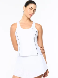 Tessa Scoop Neck Tank- Brilliant White