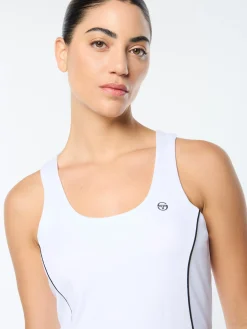Tessa Scoop Neck Tank- Brilliant White