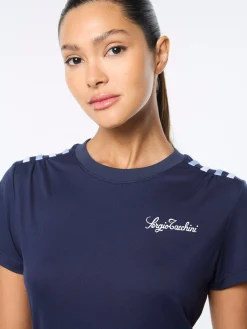 Verona Crop Top- Maritime Blue