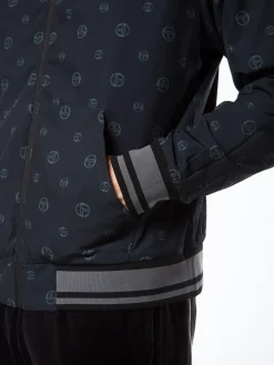 Viaggioa Reversible Velour Track Jacket-Black Beauty