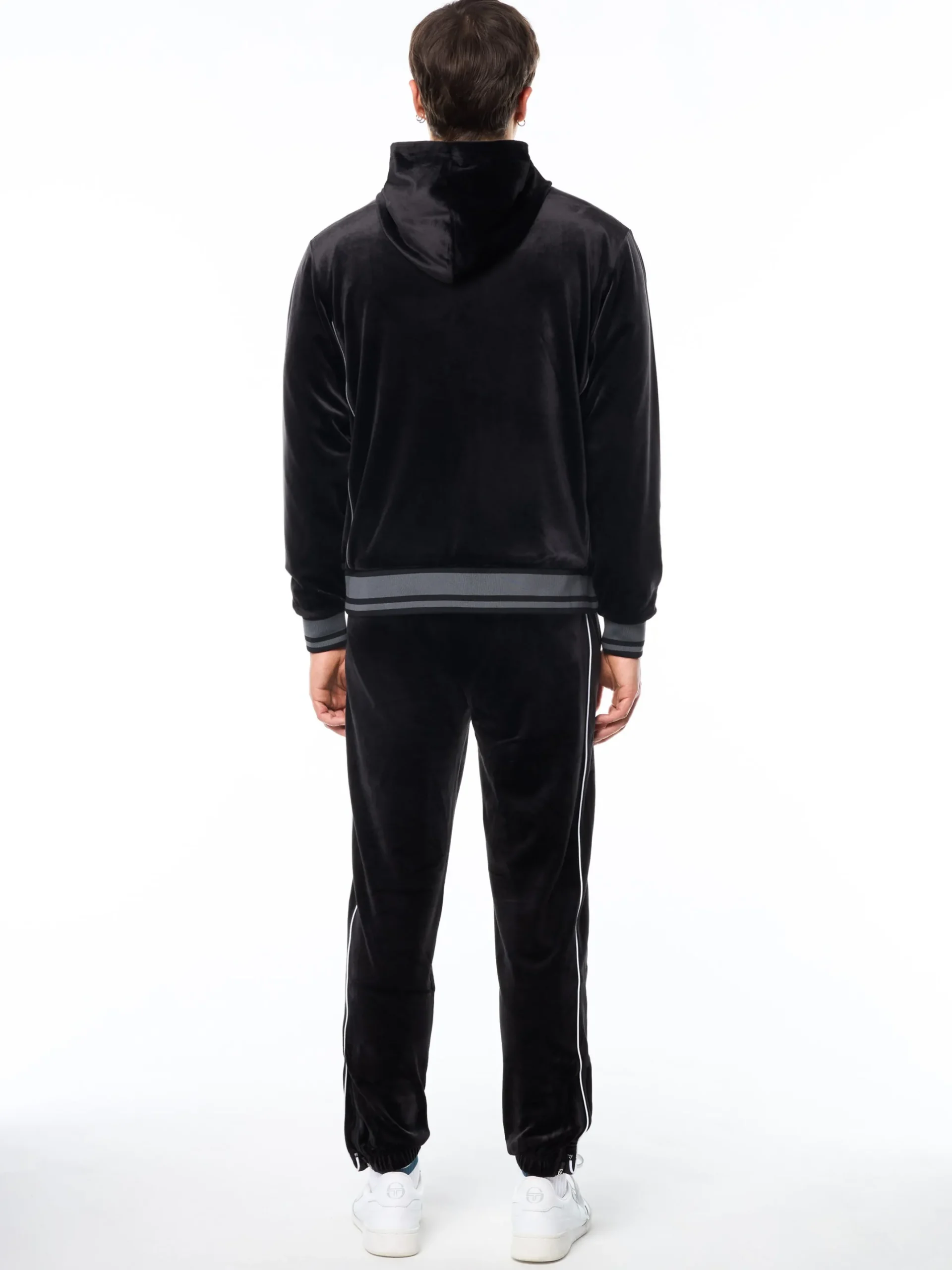 Viaggioa Reversible Velour Track Jacket-Black Beauty