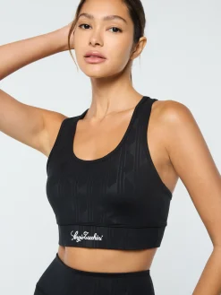 Viano Printed Sports Bra- Black Beauty