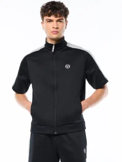 Viscotti Short Sleeve Track Jacket-Black Beauty
