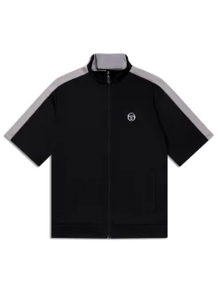 Viscotti Short Sleeve Track Jacket-Black Beauty