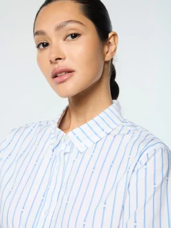 Women's Colonna Cropped Shirt- French Blue