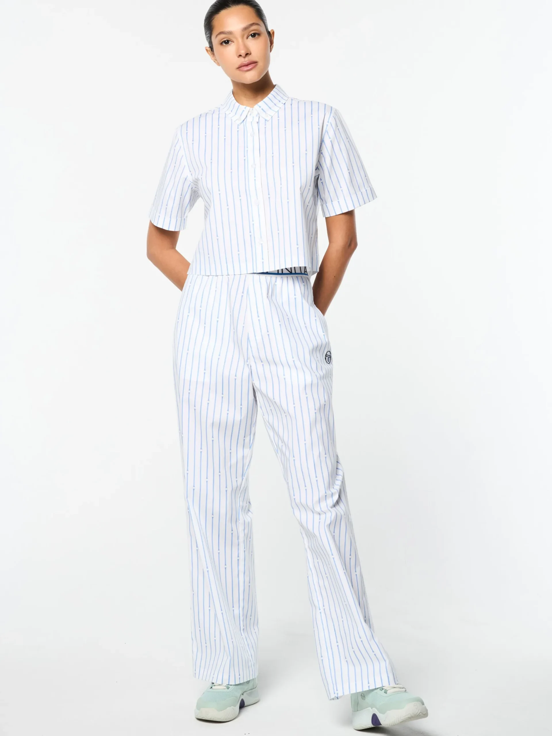 Women's Colonna Cropped Shirt- French Blue