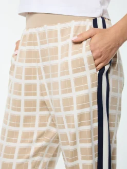 Women's Damarindo Check Track Pant- Humus