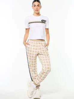 Women's Damarindo Check Track Pant- Humus