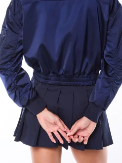 Women's Piano Bomber Jacket-Maritime Blue
