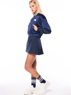 Women's Piano Bomber Jacket-Maritime Blue