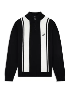 Young Line Knit Polo- Black/ Gardenia